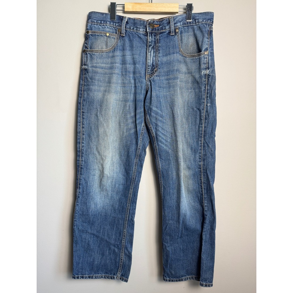 Wrangler Retro Relaxed Boot Jeans Blue Western Cowboy Denim 34x30 Rodeo Flaw